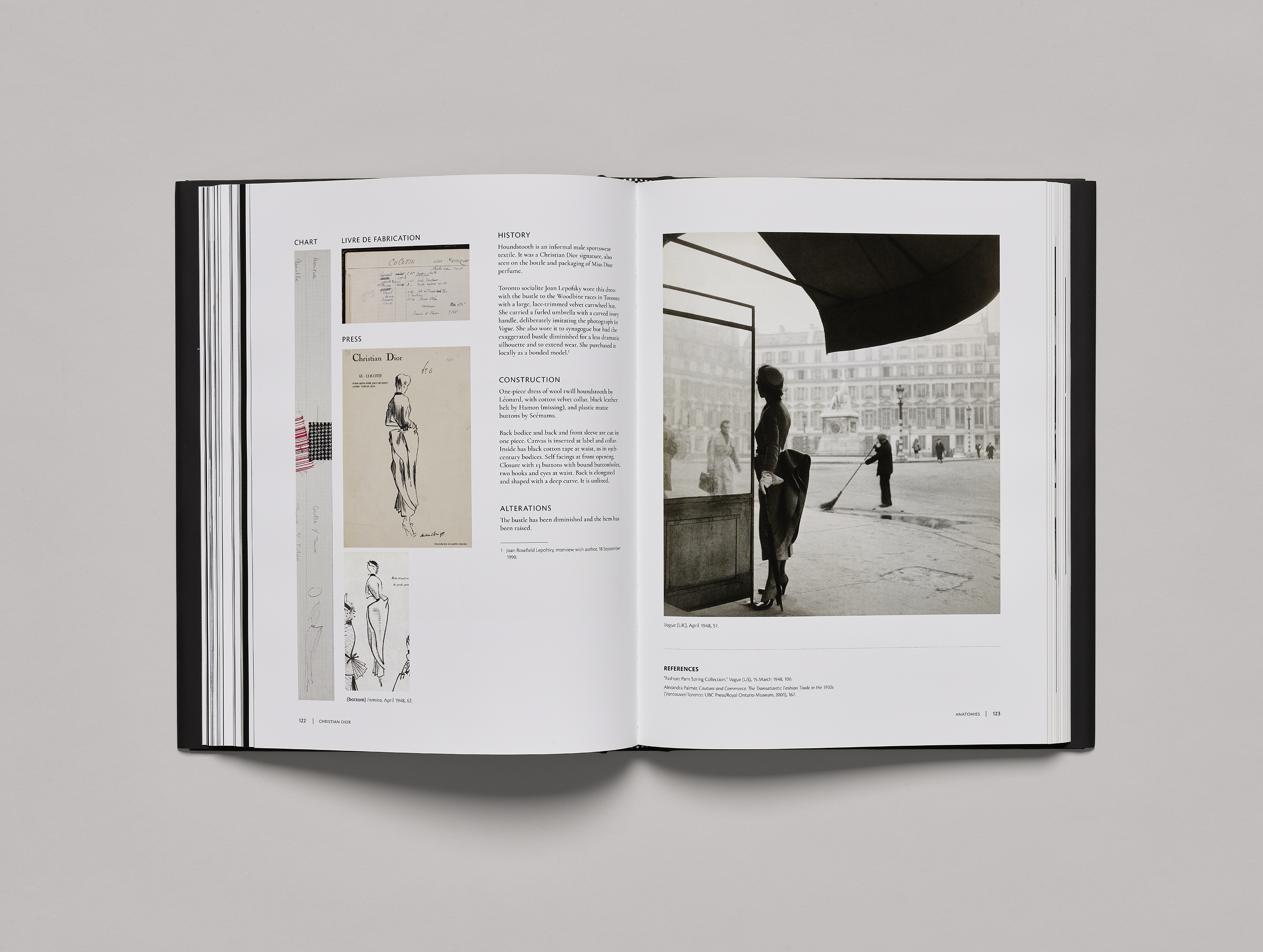 A spread from the book Christian Dior: History and Modernity, 1947-1957