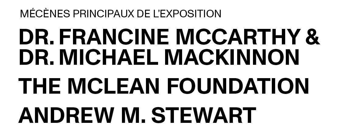 Nom des mécènes principaux de l'exposition Lac Crawford