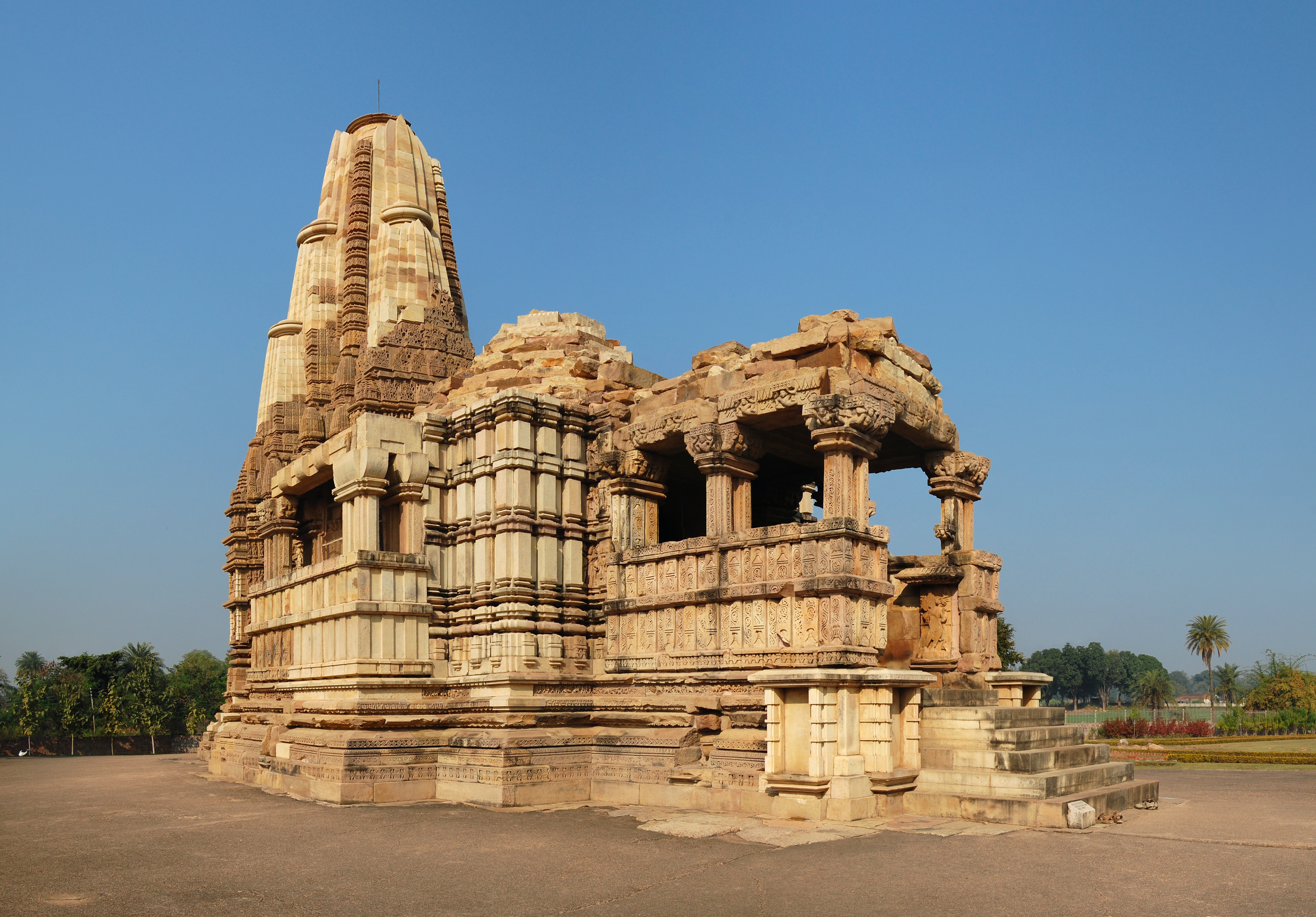 A stone building with columns