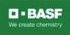 BASF Nous créons un logo pour la chimie avec un texte blanc et un fond vert.