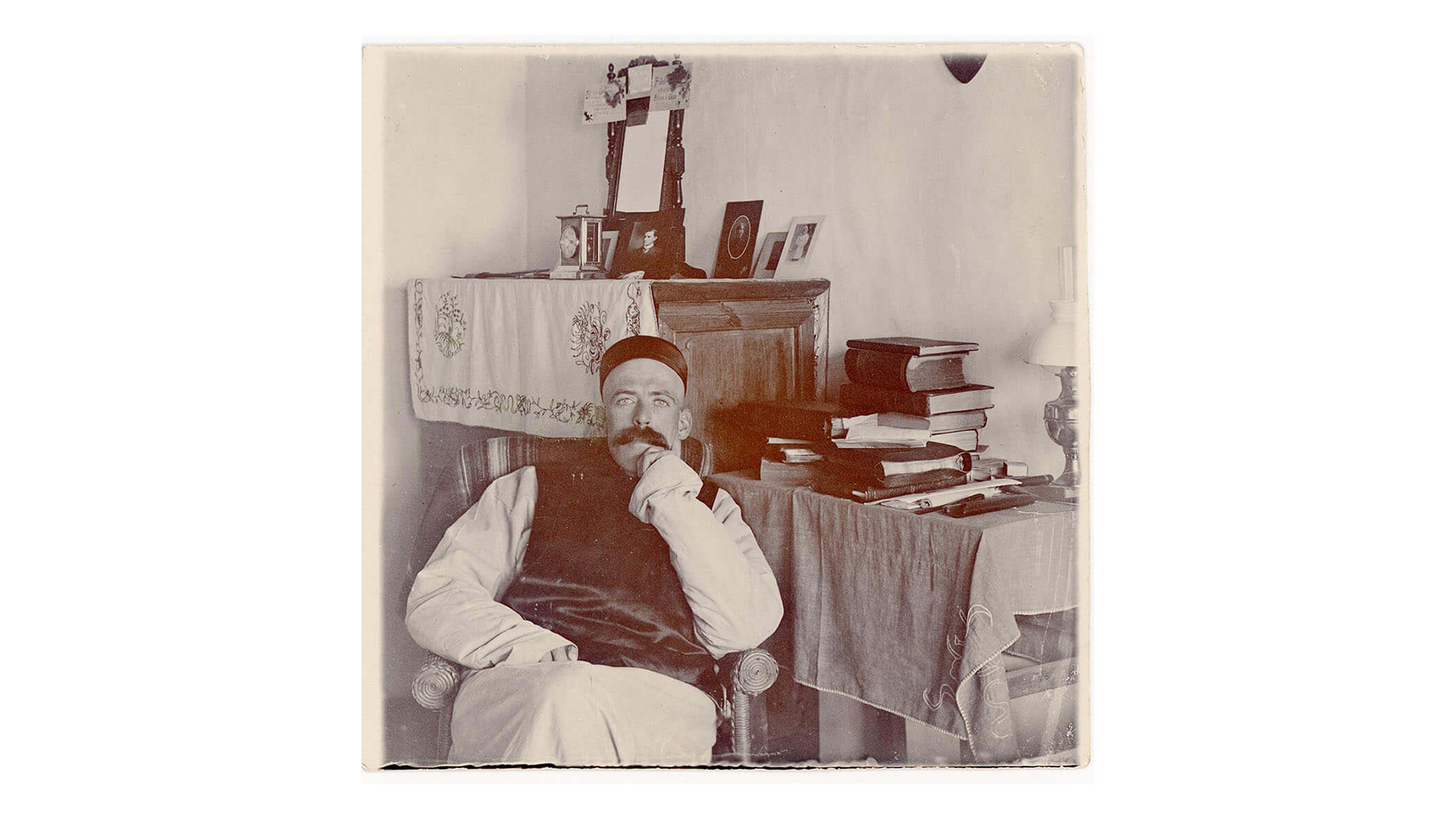 Dr. Clark in his study.