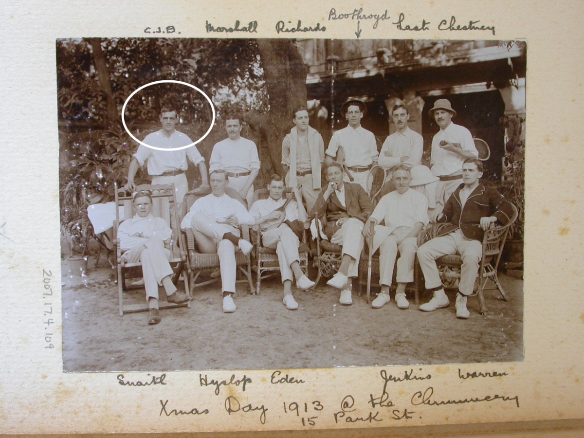 Handwritten text above and below a black-and-white group photo reads: "C.A.D. Baseball Caledon Severfield West Chester. Council Baseball champions. Anna Day 1918 July 5th Ceremony."