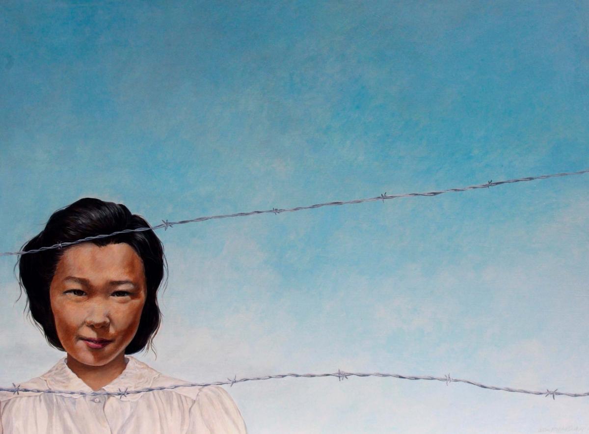 Painting of young girl (Lillian Michiko Blakey).