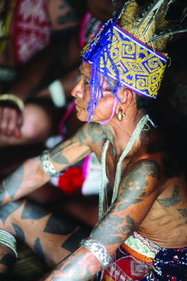 An Iban warrior of the Skrang River, Sarawak