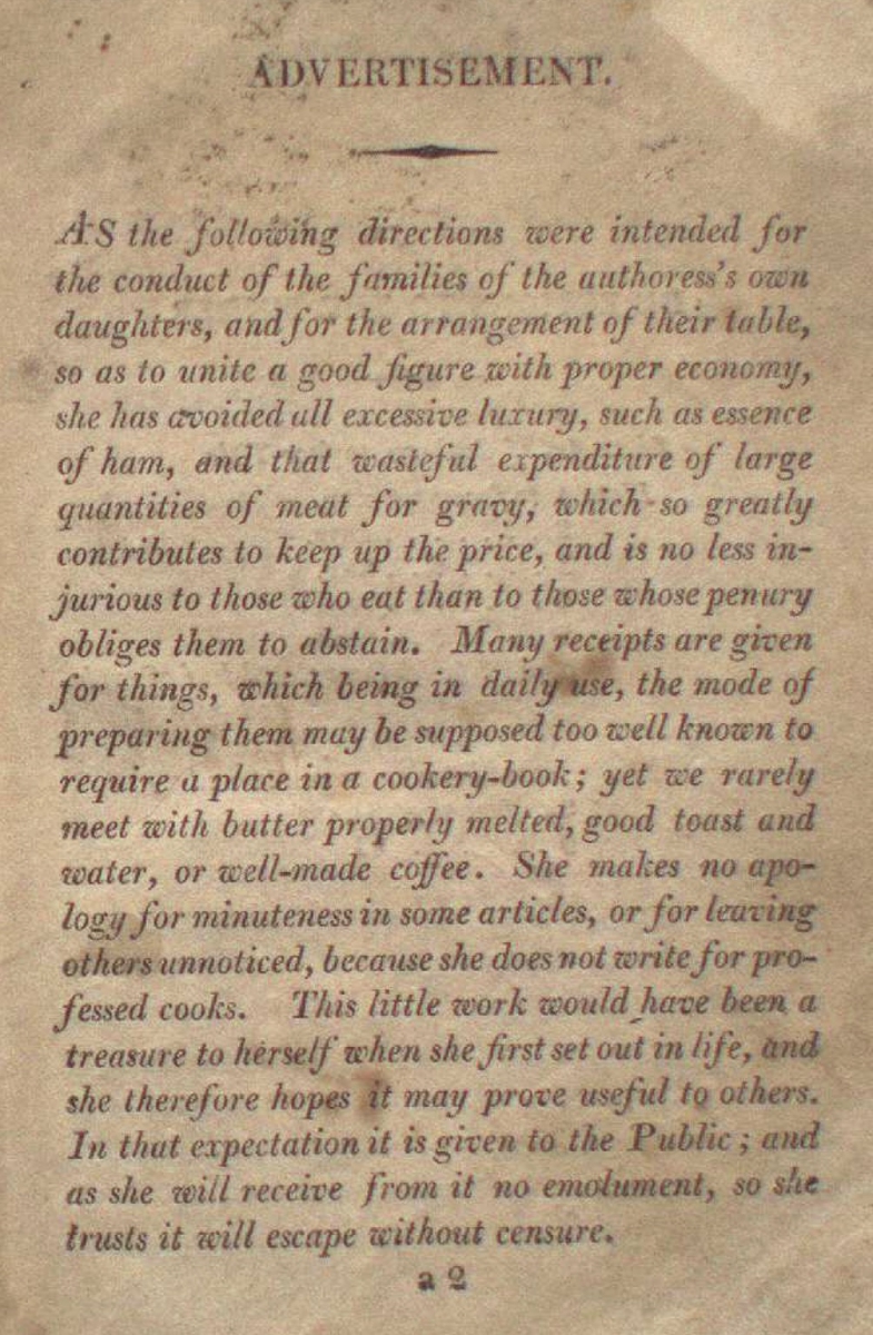 A New System of Domestic Cookery, by A Lady. London: 1809.
