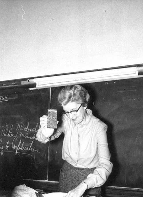 Ella Martin teaching at Selkirk Collegiate Vocational Institute in 1960. 