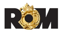 ROM with the letter O replaced by an ornate gold circular artifact.