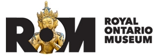 ROM Royal Ontario Museum logo with black text and a small golden artifact integrated into the R.