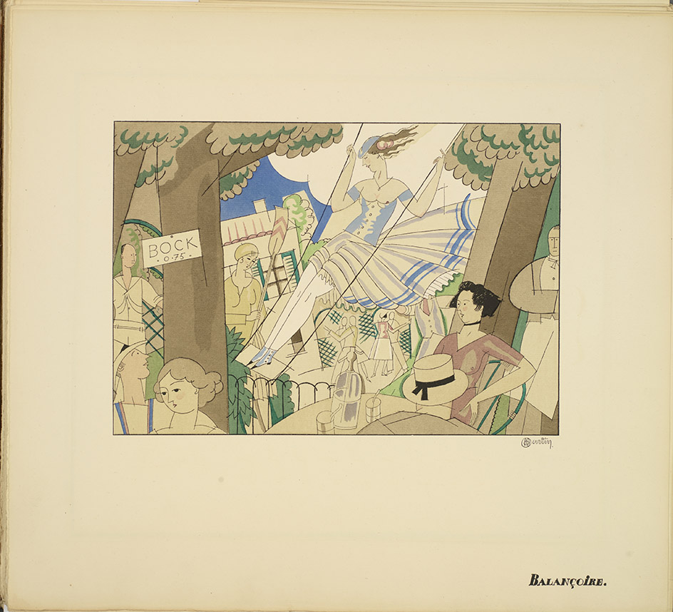 “Balançoire”, illustration by Charles Martin, hand-coloured by Jules Saudé.&nbsp;