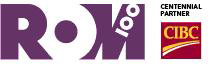 ROM logo in large purple letters next to a maroon box with "Centennial Partner CIBC" in white and yellow text.