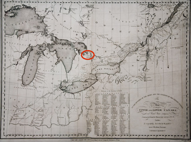"PLAN of LAKE ONTARIO showing its ISLANDS and the shoals adjacent to the shores, with a list of islands and cities along the lake."