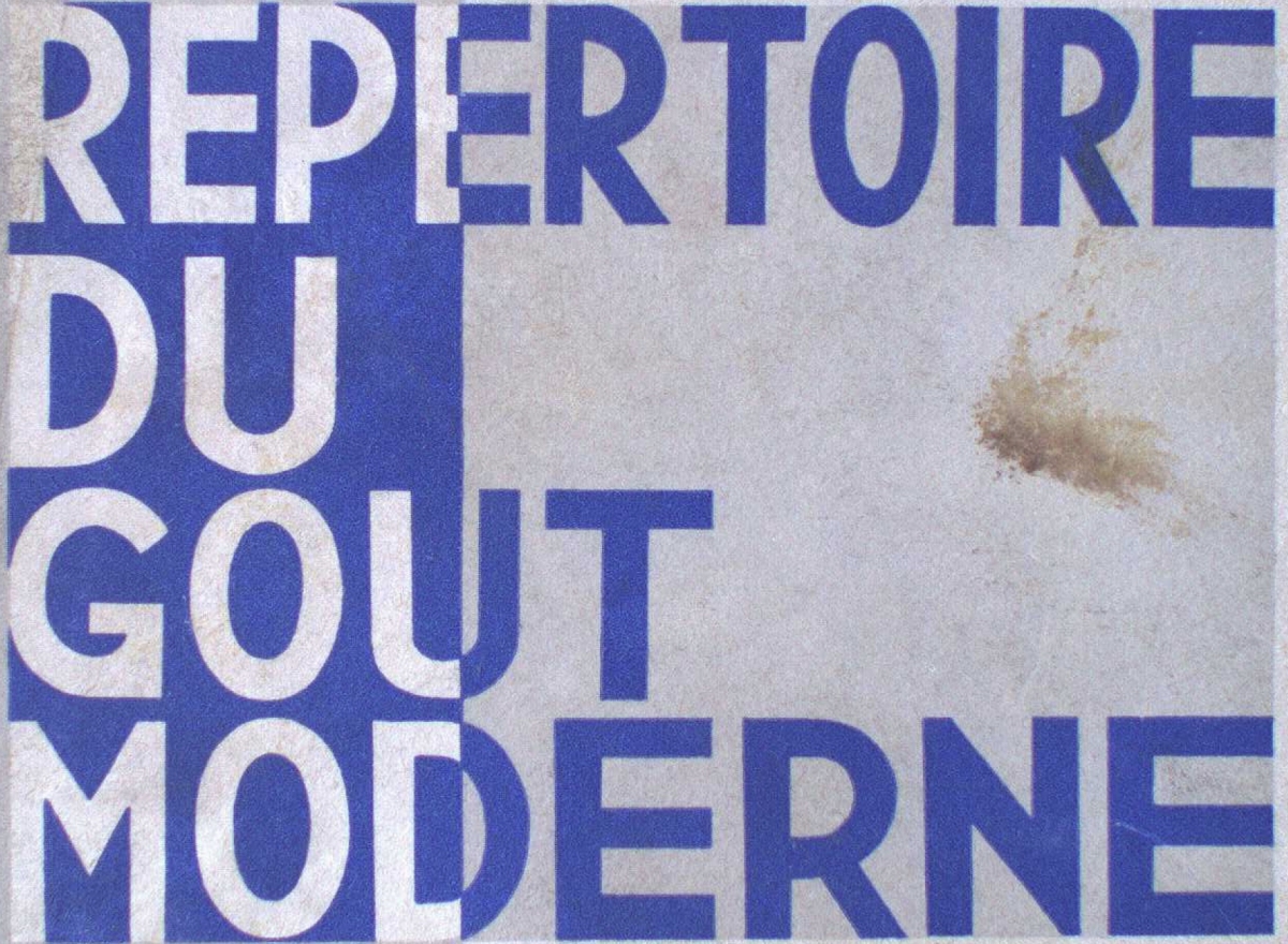REPERTOIRE DU GOUT MODERNE in large white and blue block letters on a blue and gray background.