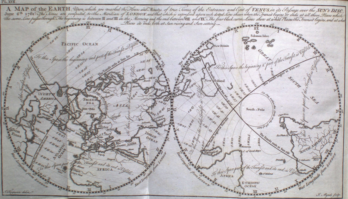 Map with two hemispheres showing parts of Africa, Europe, Asia, and the Americas, featuring handwritten geographic annotations.