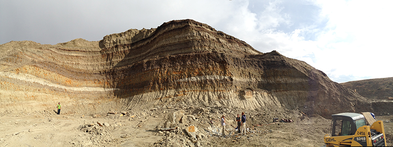 Photo of people standing in a quarry
