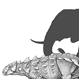 Illustration of Zuul next to an elephant silhouette
