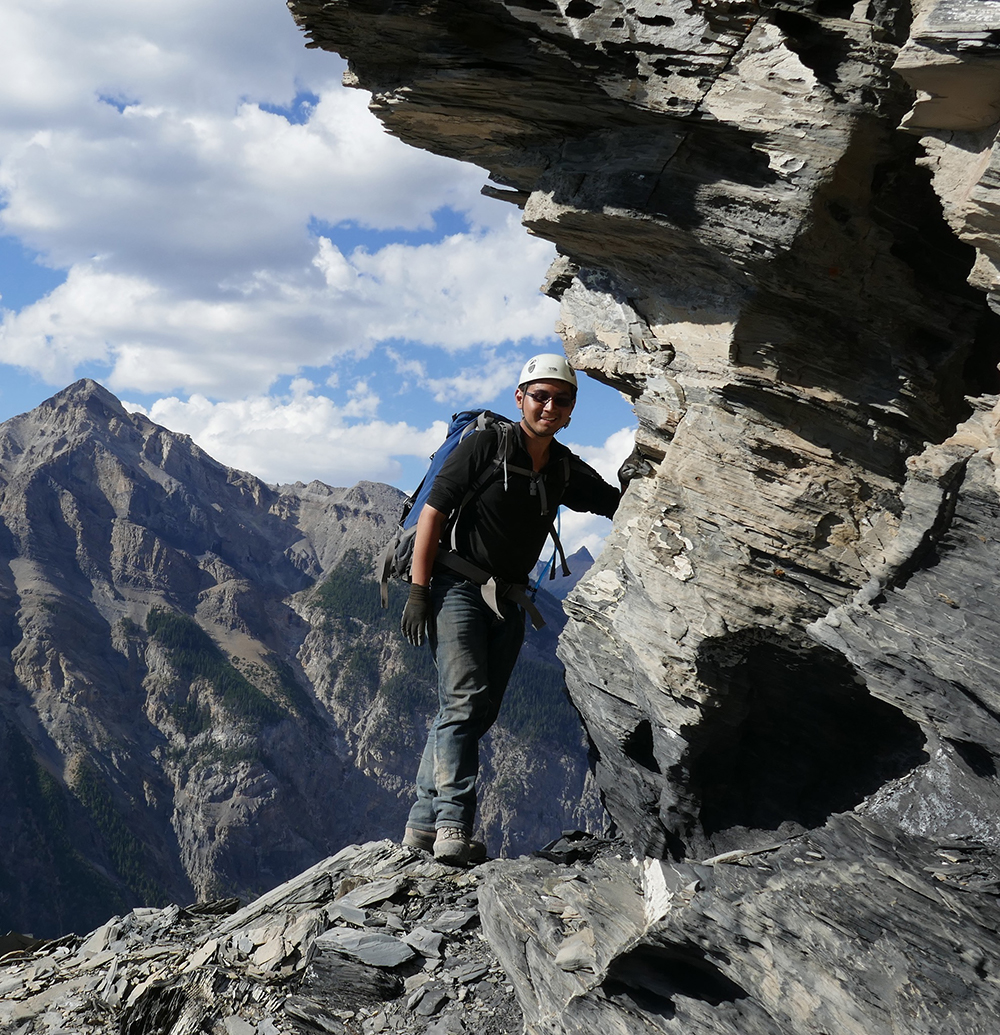 Karma Nanglu during 2016 fieldwork at a Burgess Shale site in Kootenay National Park.