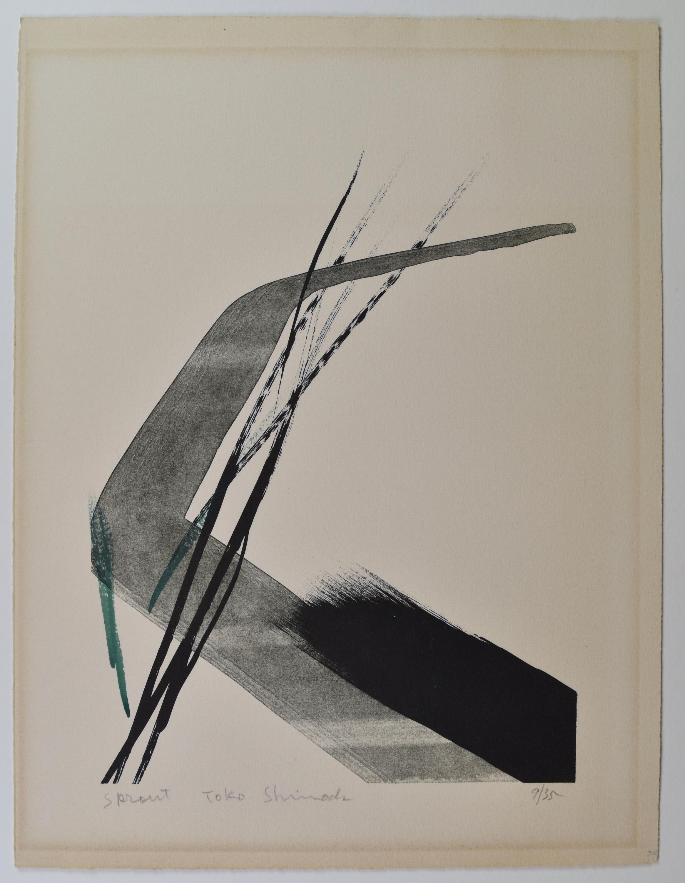 Abstract lithograph by Shinoda Tōkō.