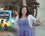 Sarah Elliott with Blackflies book cover.
