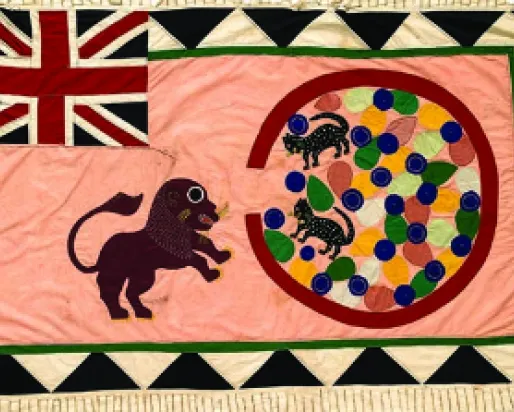Art, Honour, Ridicule: Asafo Flags of Southern Ghana. Unidentified artist, Saltpond Workshop c. 1980. Royal Ontario Museum.
