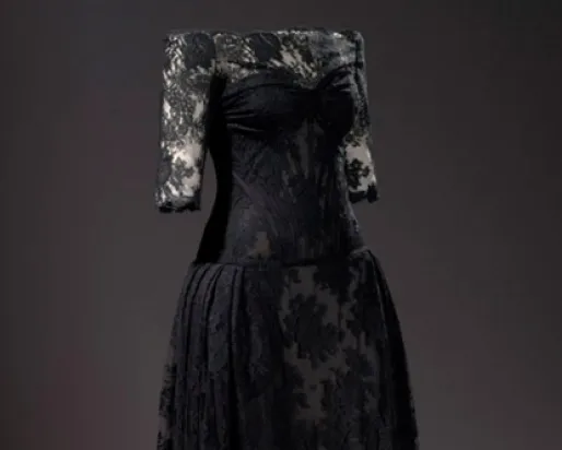 Black lace dress on mount
