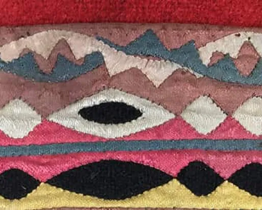 Striped fabric.
