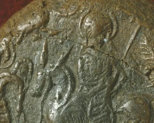 Detail of pilgrim token.
