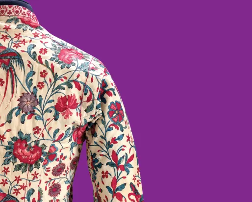 Floral printed white jacket
