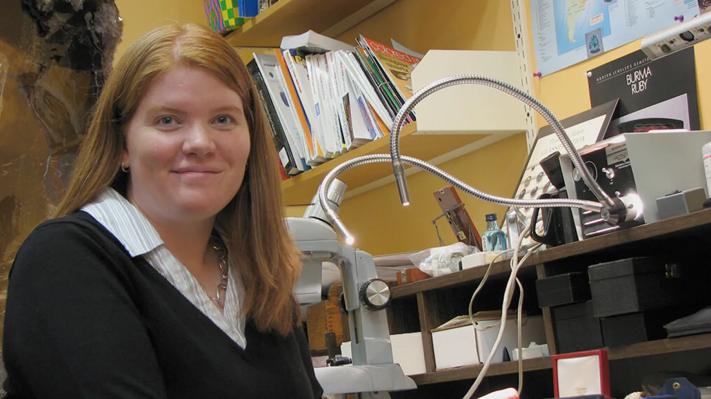 Kim Tait in the lab.
