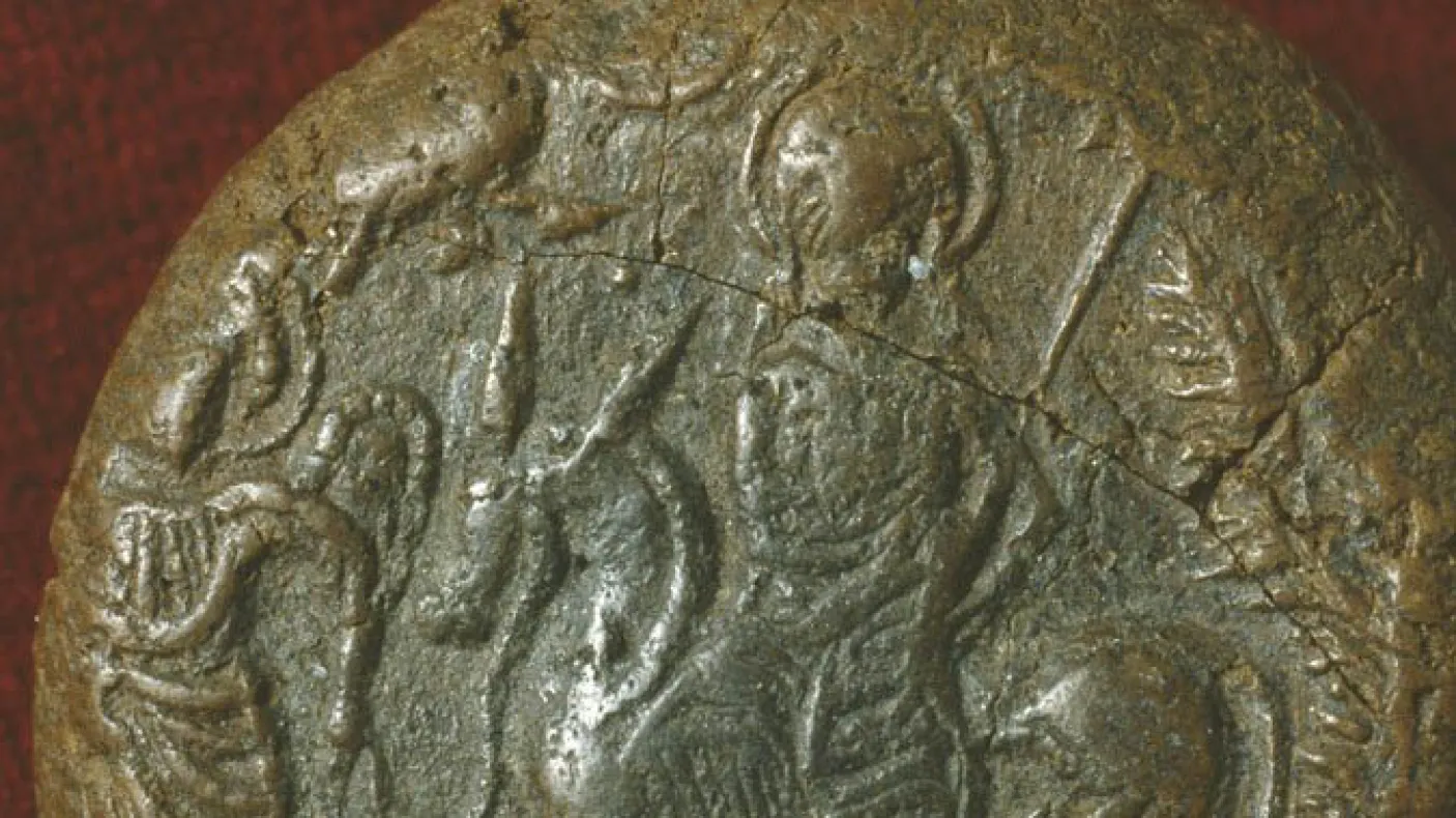 Détail du jeton de pèlerinage.
