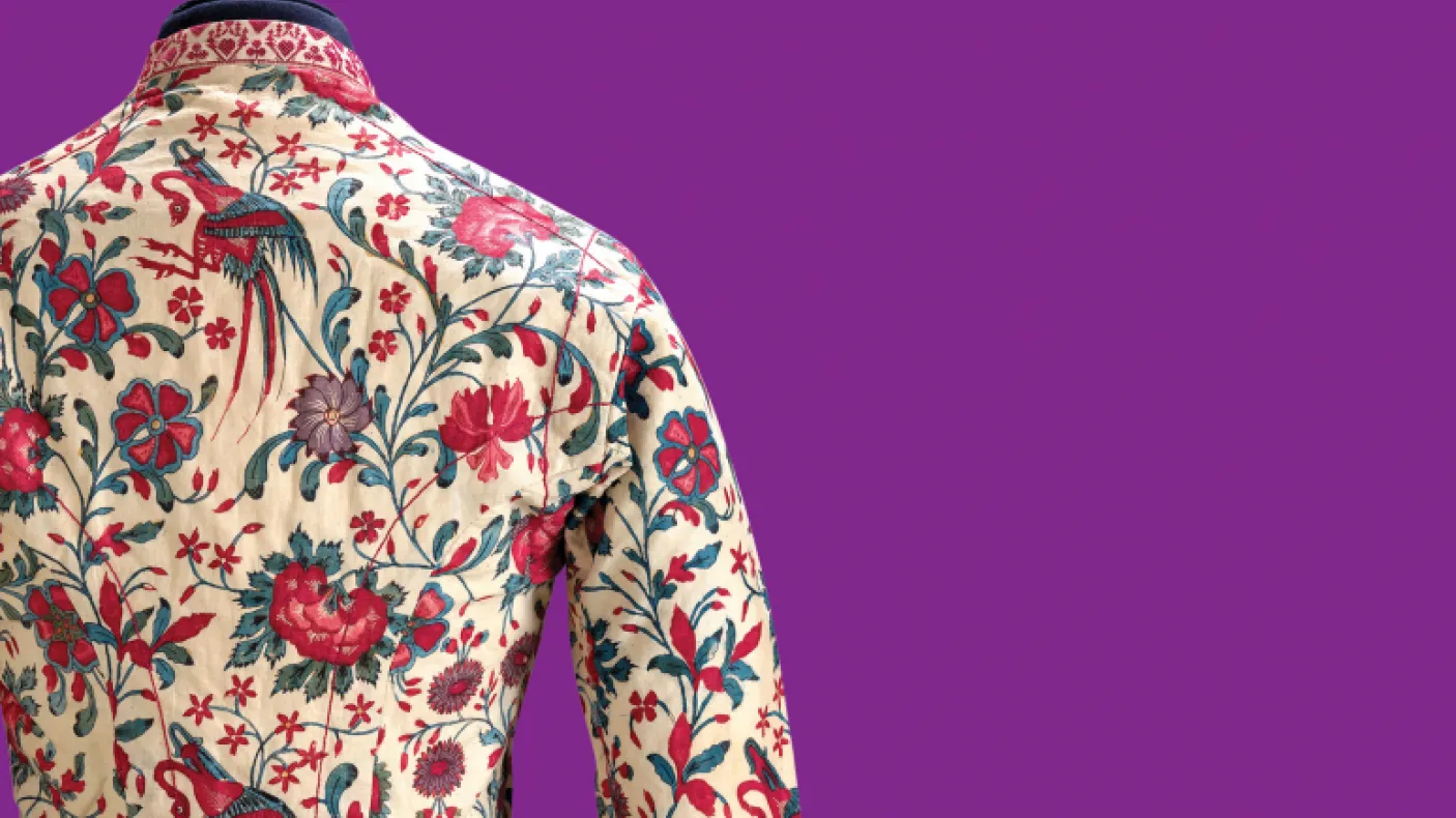 Woman’s jacket, ordant-dyed and resist-dyed cotton, 18th century.
