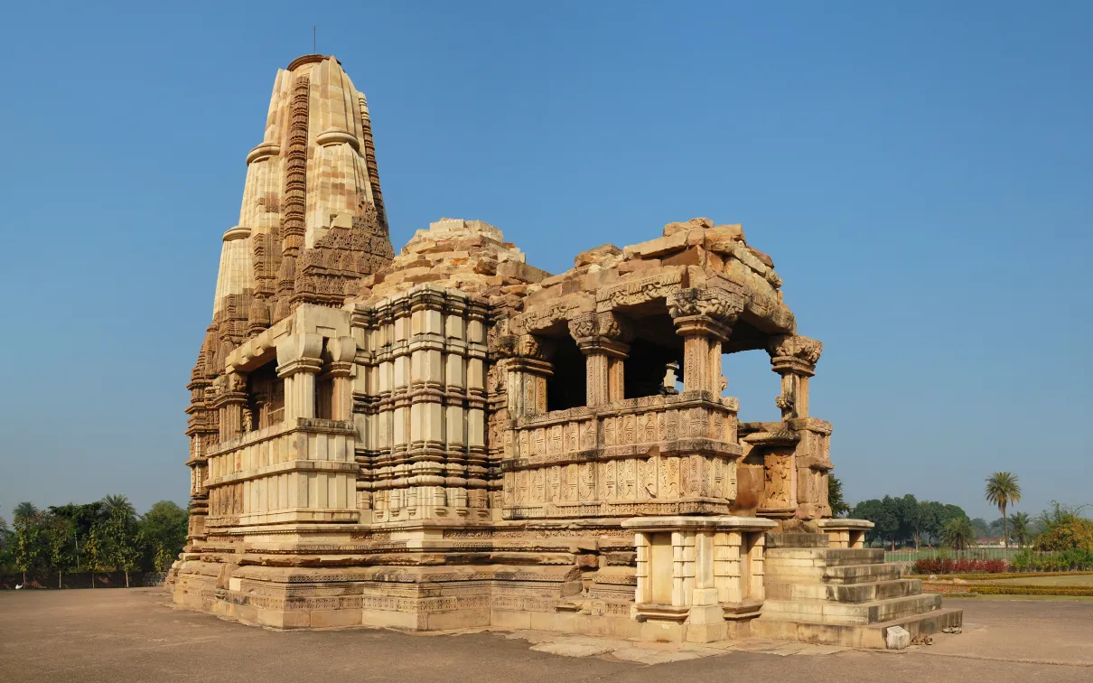 A stone building with columns