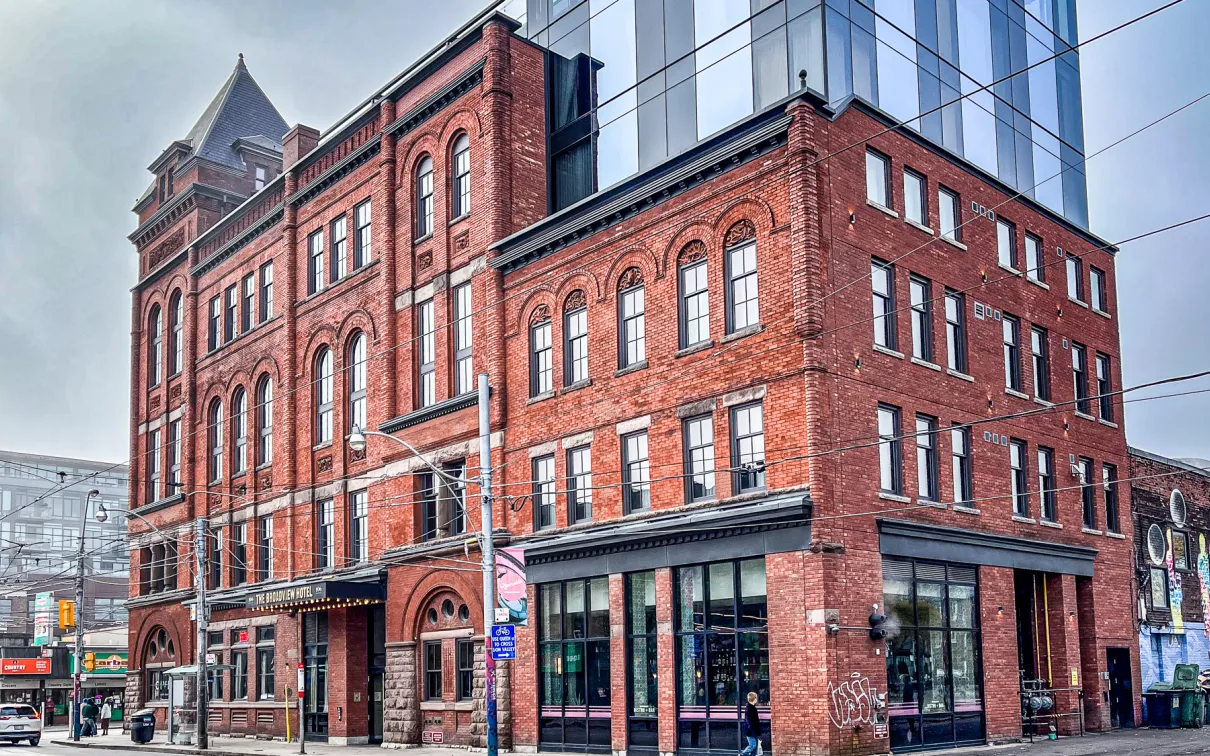 Street view of large building