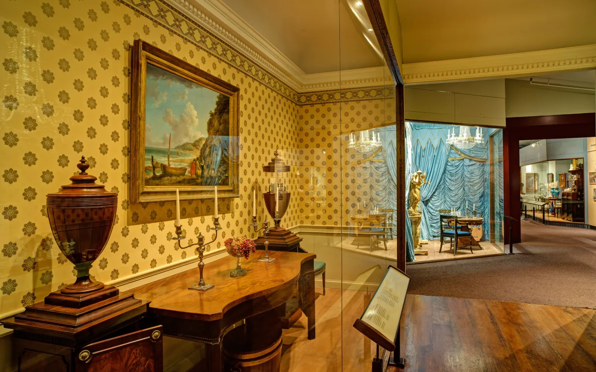 Samuel European Galleries, room settings, period room, Over 4,600 objects in specialized presentations chronicle the development and progression of decorative and other arts of Europe.