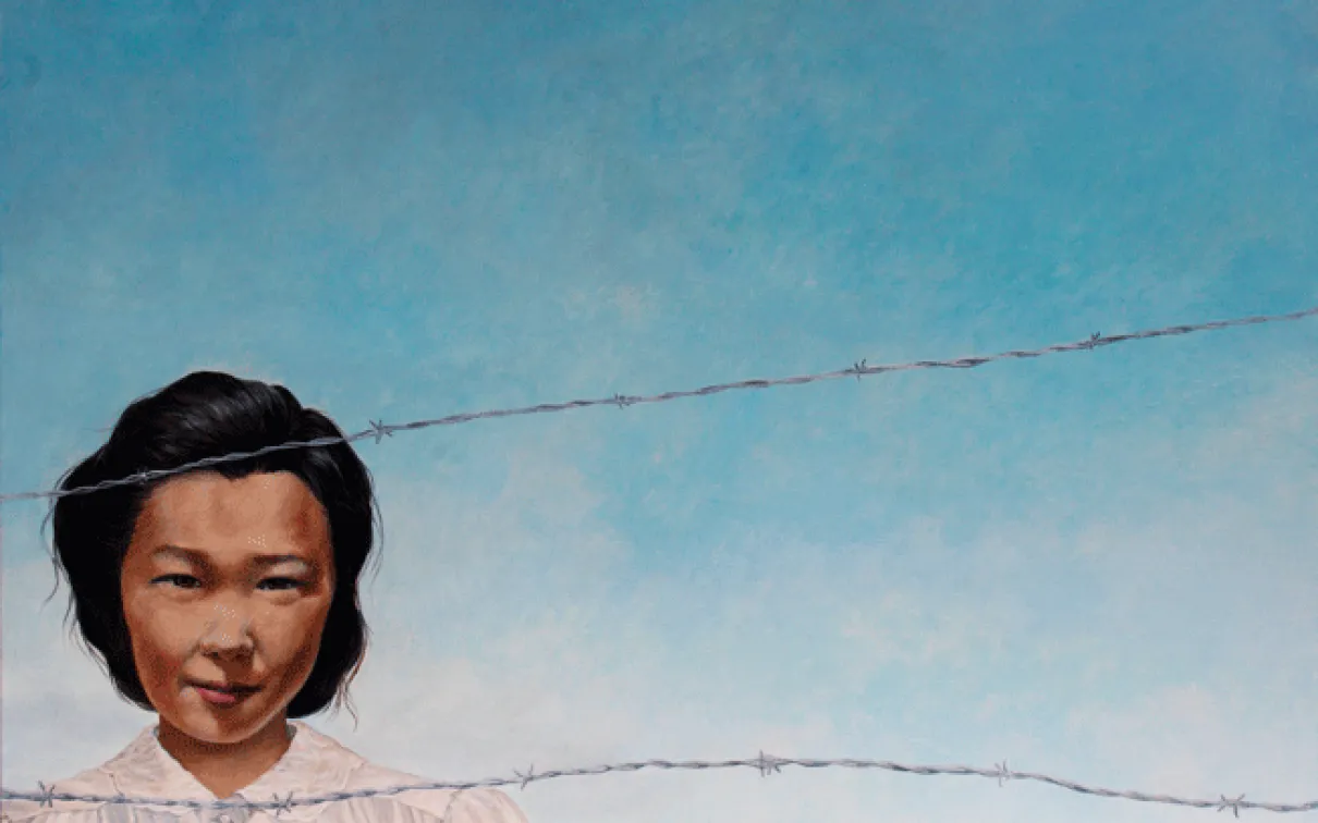 Peinture d'une jeune fille (Lillian Michiko Blakey).