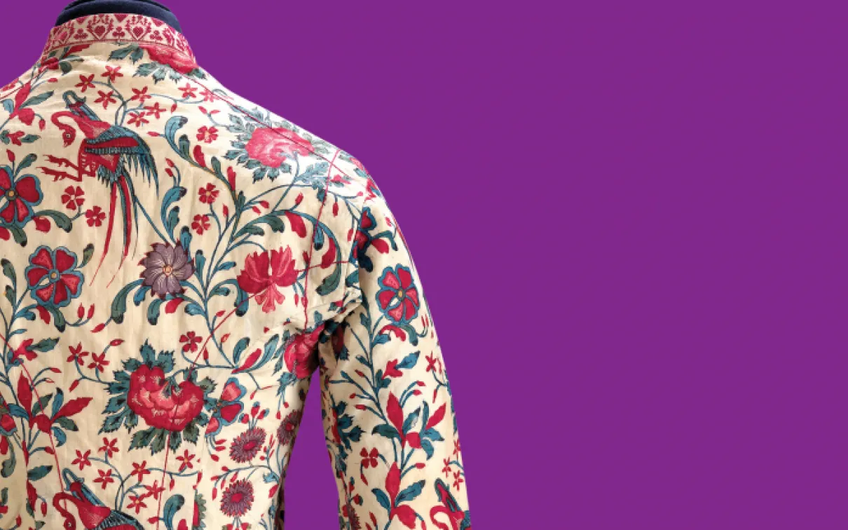 Woman’s jacket, ordant-dyed and resist-dyed cotton, 18th century.