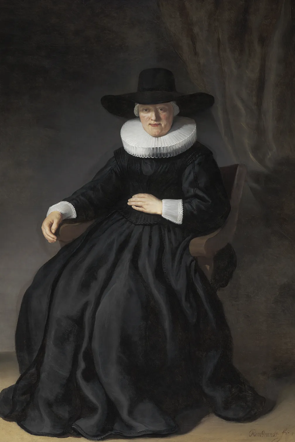 Peinture à l'huile d'une femme par Rembrandt van Rijn
