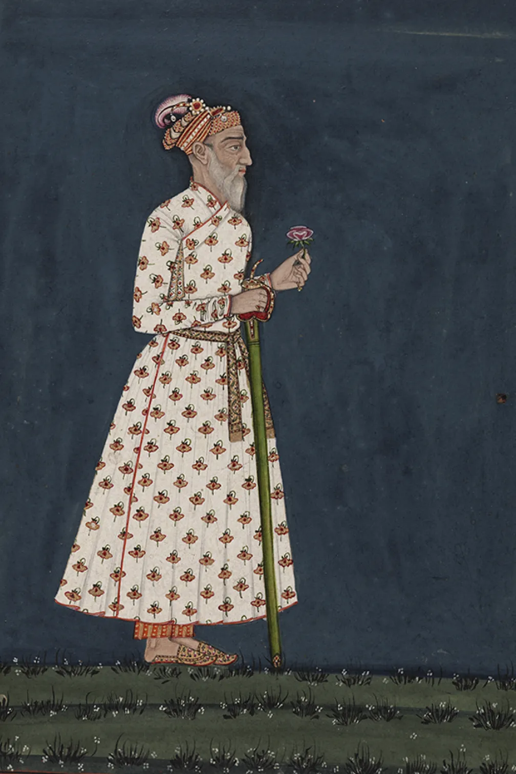 Aquarelle de l'empereur moghol Aurangzeb