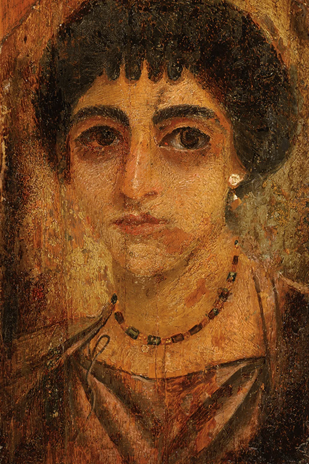 The realistic mummy portraits of men, women and children.  Fayum portraits are considered special and unique creations of a cosmopolitan multicultural  society which flourished in Roman Egypt. 
