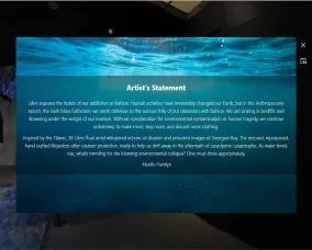 Capture d'écran de la déclaration de l'artiste Noelle Hamlyn dans le cadre de la visite guidée sur le thème du style durable